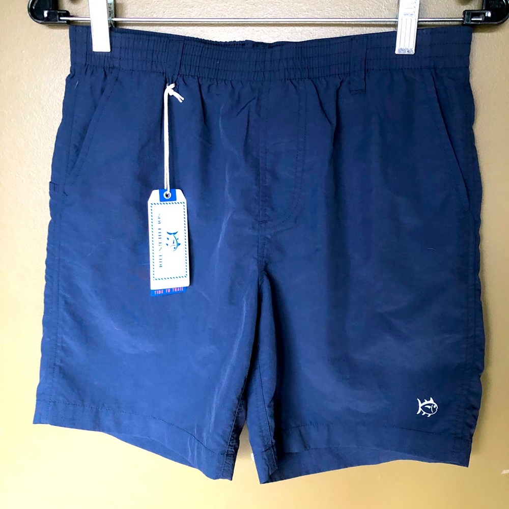 Southern Tide blue swim trunks youth size L; new with tags